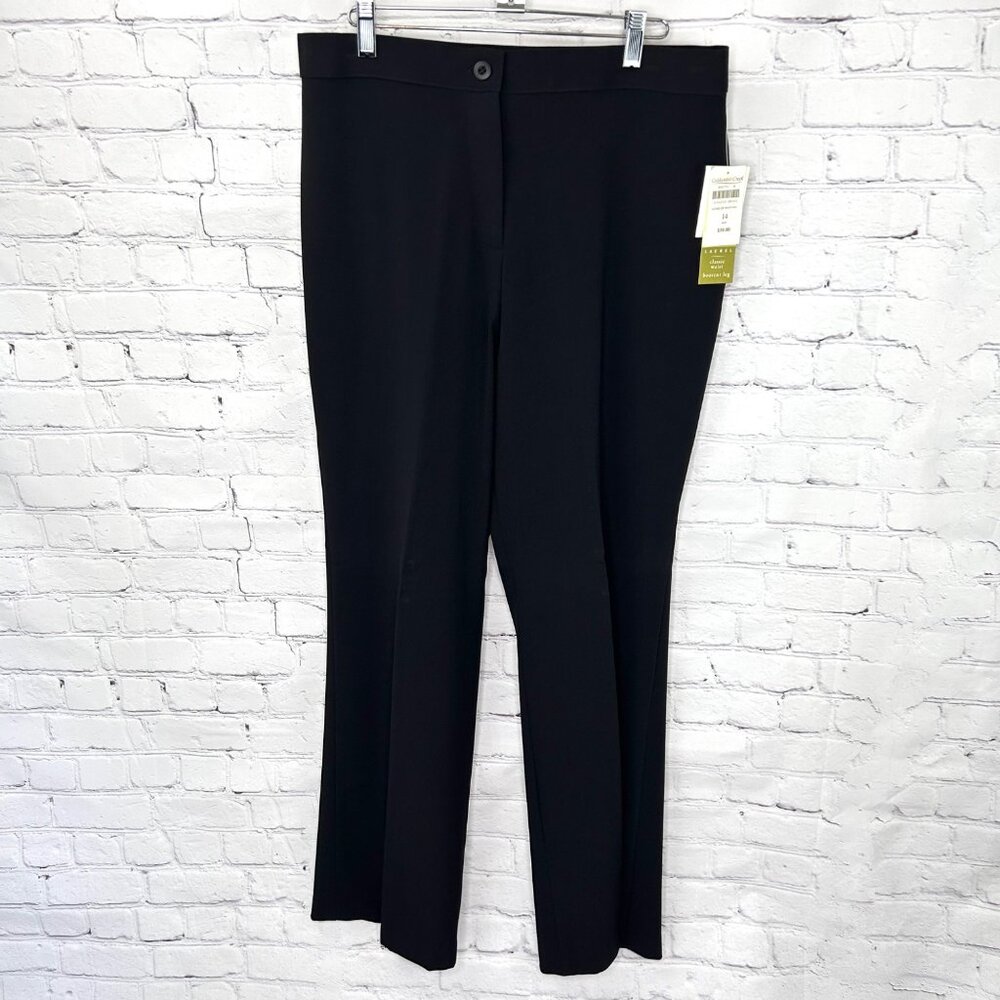NWT COLDWATER CREEK LAUREL CLASSIC WAIST BOOTCUT BLACK DRESS PANTS - 14